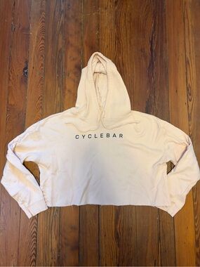 Cyclebar Cropped Hoodie in Pale Blush